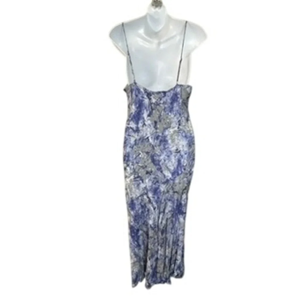 Hello‎ Molly Blue Gray Sz 8 Cowl Neck Maxi Dress Spaghetti Straps Fairycore